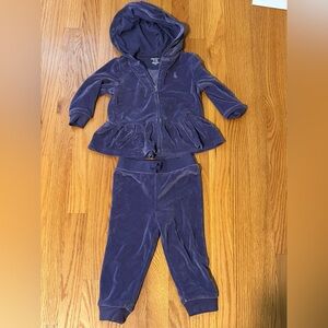Ralph Lauren baby girl Velour Hoodie and Joggers set